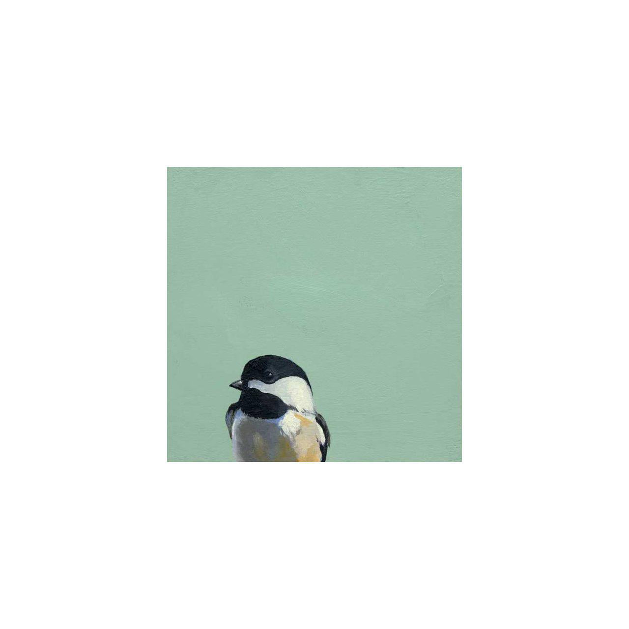 Wall Art - Chickadee on 6in x 6in Wood Panel by The Mincing Mockingbird