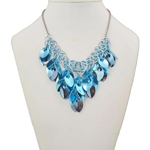 Necklace - Bohemian Leaves in Mystic Ice by Rebeca Mojica