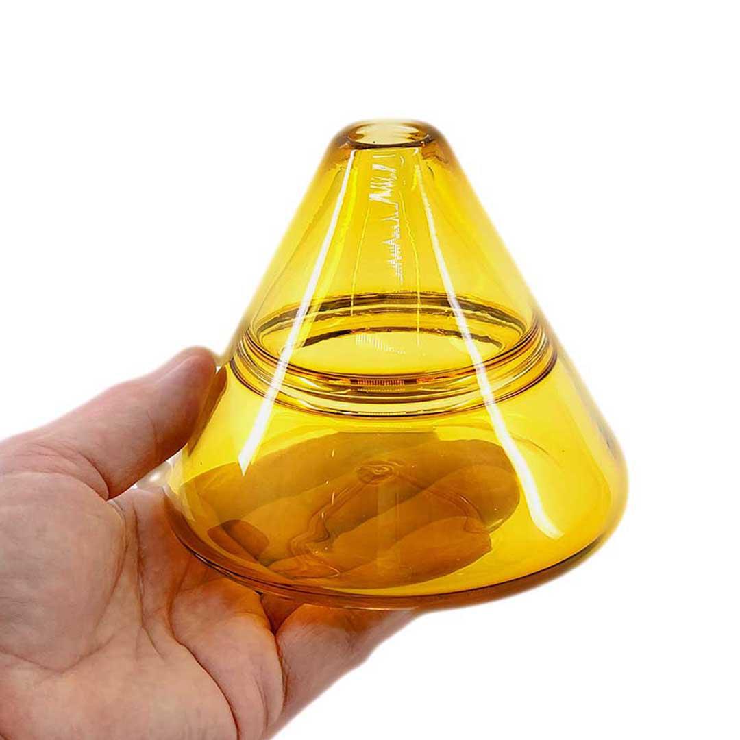 Bud Vase - Petite Cone in Amber Glass by Dougherty Glassworks