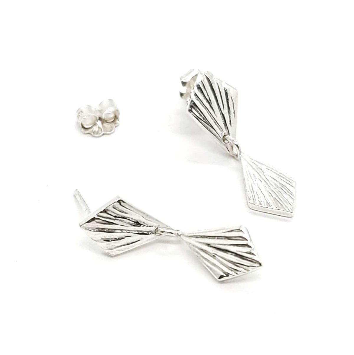 Earrings - Double Flame Dangles (Sterling Silver) by Corey Egan