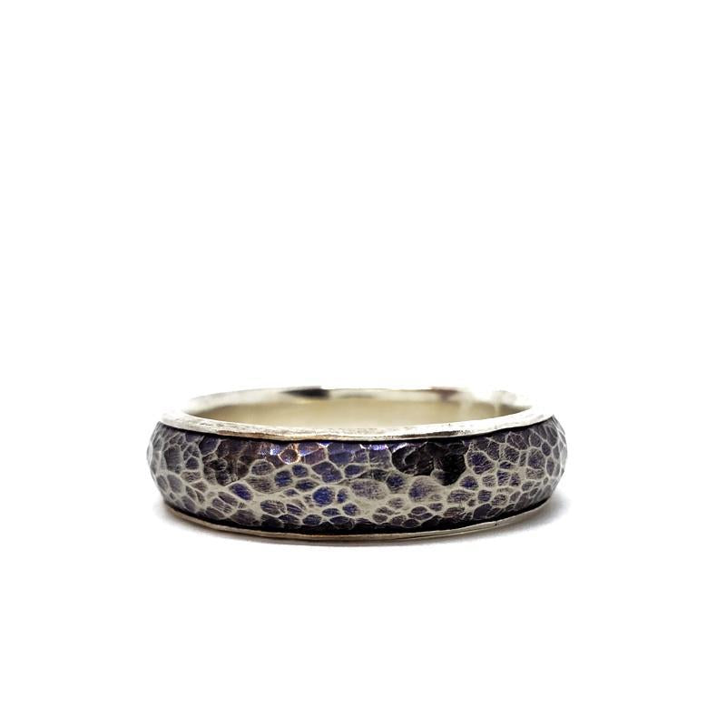 Ring - Size 12.25 – Sterling Silver Lined Titanium Half-Round by Taviametal
