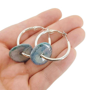 Earrings - Ceramic Ring Hoops (Mosaic) by Diana Kauffman