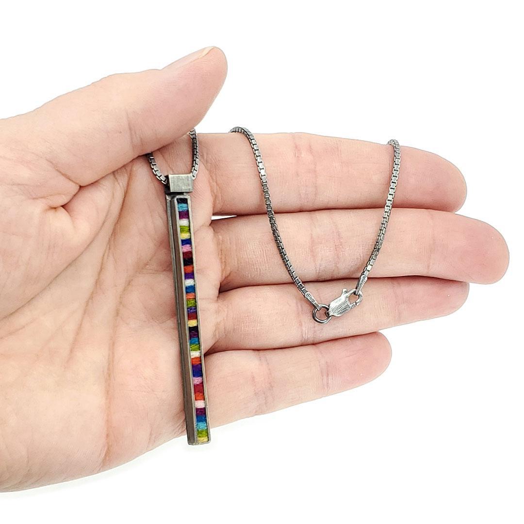 Necklace - Long Rectangle (Multicolor) by Michele A. Friedman