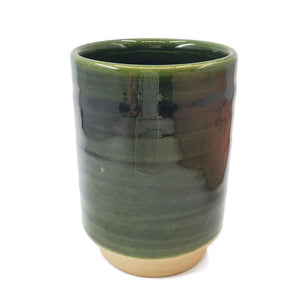 Cup - Large Green Seto-Yaki Oribe by Asemi Co.