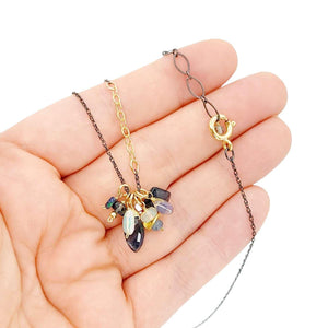 Necklace - Gemstone Cluster (Moss Kyanite, Opal) by Calliope Jewelry