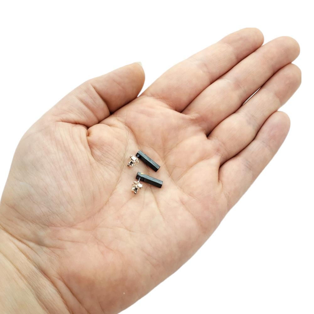 Earrings - Golden Bar Studs in 24k Gold and Oxidized Sterling Silver by Storica Studio