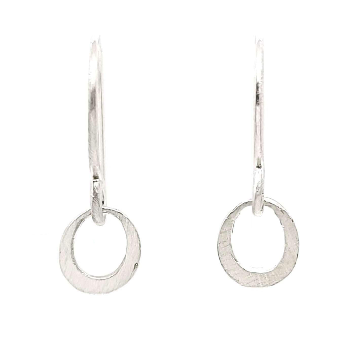 Earrings - Tiny Ring Dangles in Sterling Silver by Michelle Chang