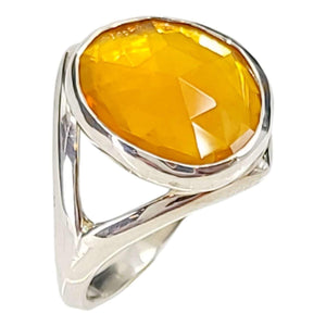 Ring - Size 7 - Cleo in Fire Opal and Sterling Silver by Corey Egan