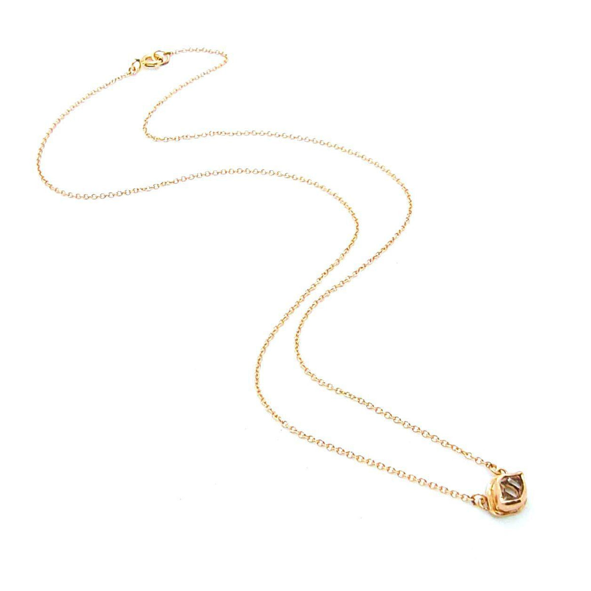 Necklace - East-West Glacier Mini Herkimer in 14k Rose Gold by Storica Studio