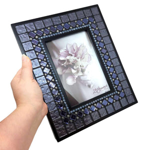 Picture Frame - 5x7in Mosaic Frame in Fairy Dust by Zetamari Mosaic Artworks