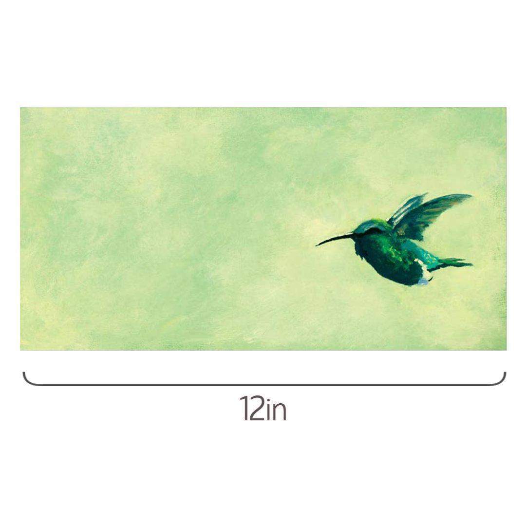 Wall Art - Hummingbird on 12in x 6in Wood Panel by The Mincing Mockingbird