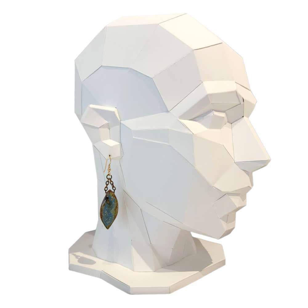 Earrings - Large Leaf Drops in Earth by Dandy Jewelry