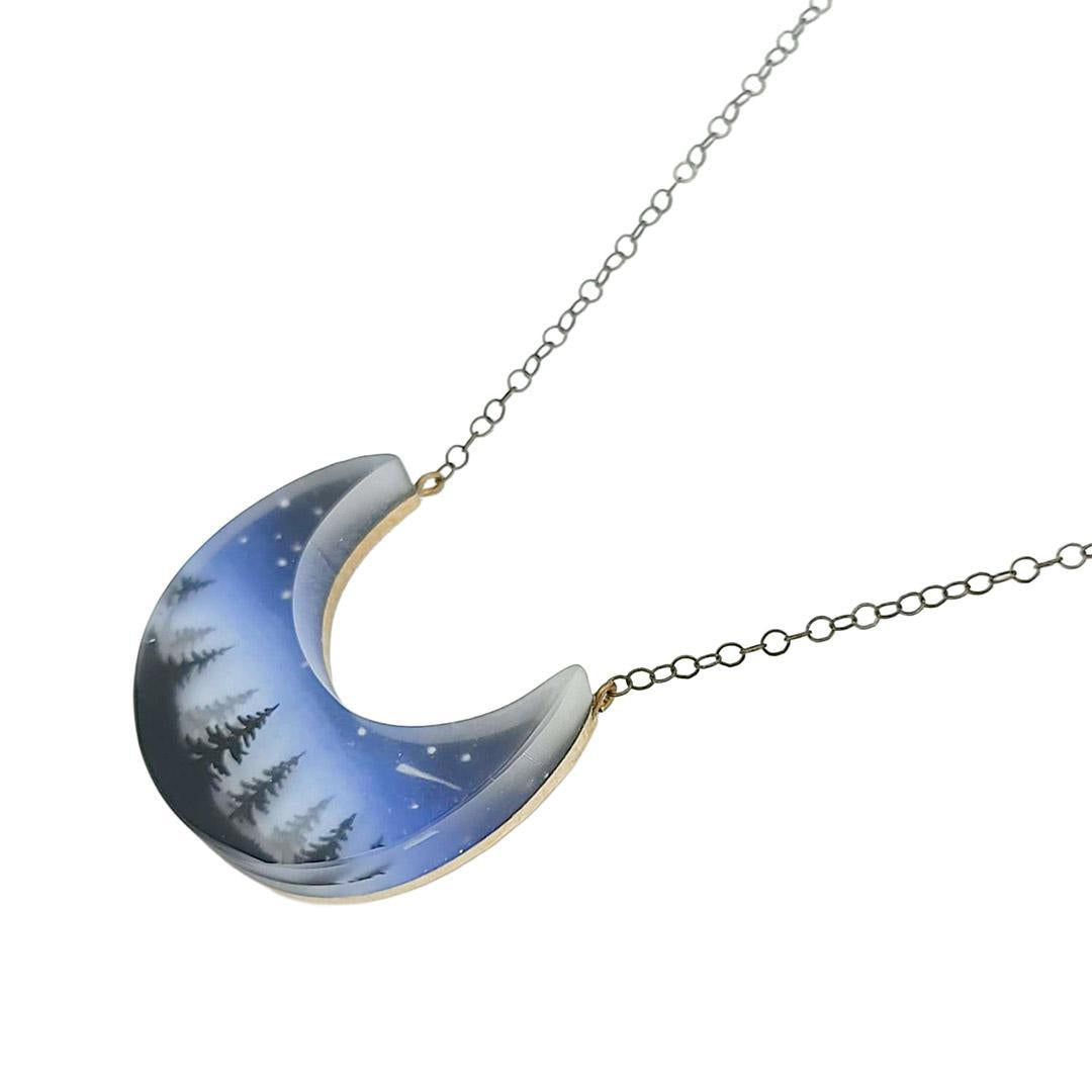 Necklace - Crescent Woods Painted by Fernworks