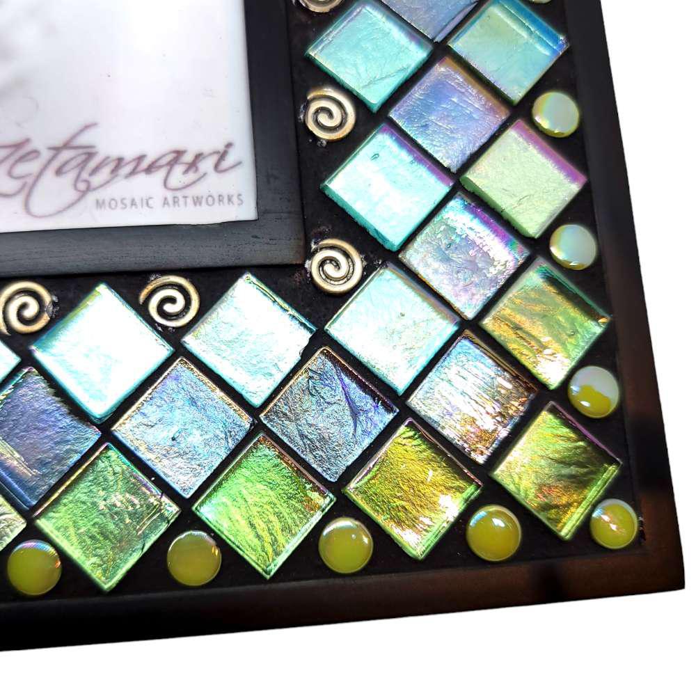 Picture Frame - 5x7in Mosaic Frame in Ocean Lace by Zetamari Mosaic Artworks