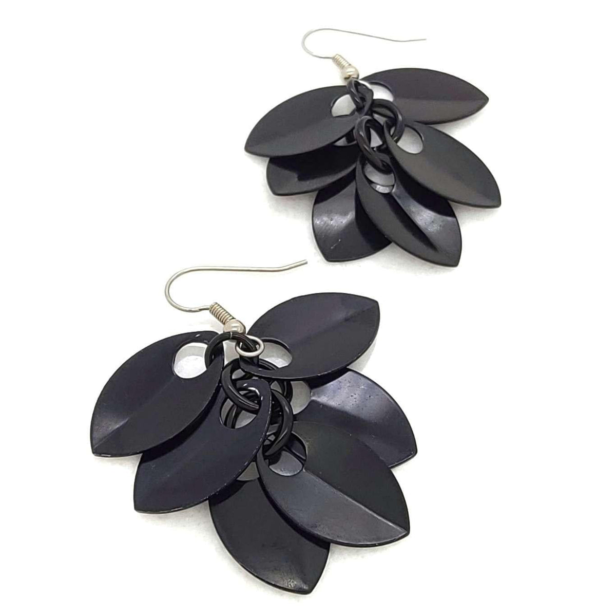 Earrings - Short Leafy Cascade (Black) by Rebeca Mojica
