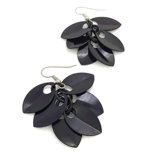 Earrings - Short Leafy Cascade (Black) by Rebeca Mojica
