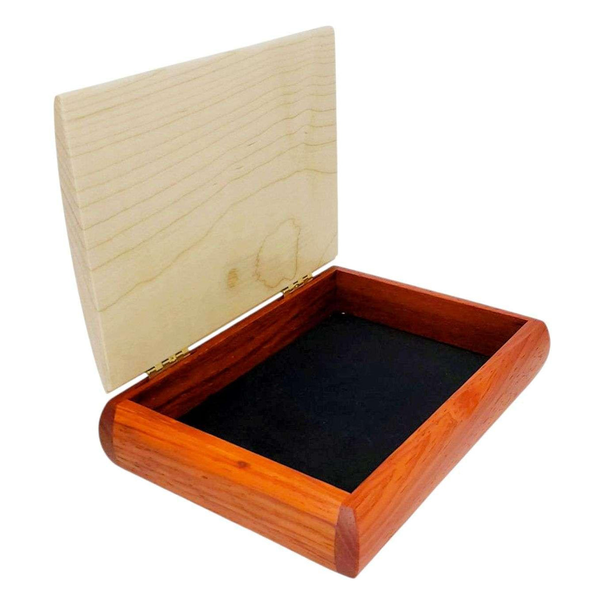 Jewelry Box - Small - Tranquility (Curly Maple, Padauk) by Mikutowski Woodworking