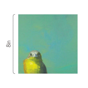 Wall Art - Yellow Bird on 8in x 8in Wood Panel by The Mincing Mockingbird