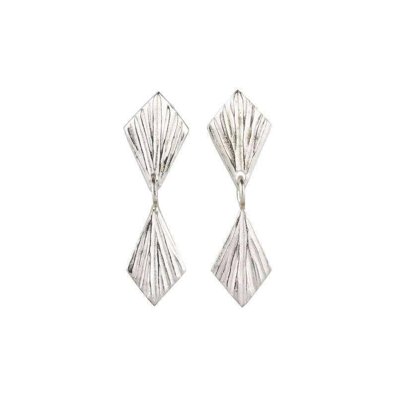 Earrings - Double Flame Dangles (Sterling Silver) by Corey Egan
