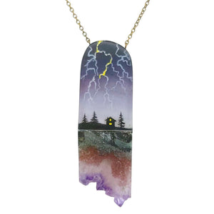 Necklace - Lightning Crystal (Amethyst) by Fernworks
