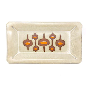 Tray - Mid-Century Modern in Sand and Orange by Fern Street Pottery