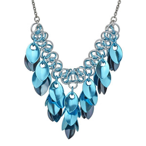 Necklace - Bohemian Leaves in Mystic Ice by Rebeca Mojica