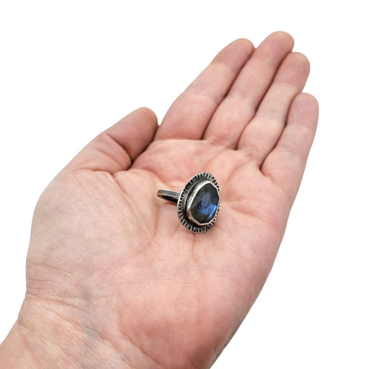 Ring - Size 7 - OOAK Labradorite Ring in Sterling Silver by Allison Kallaway