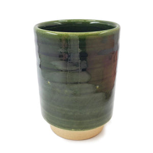 Cup - Large Green Seto-Yaki Oribe by Asemi Co.