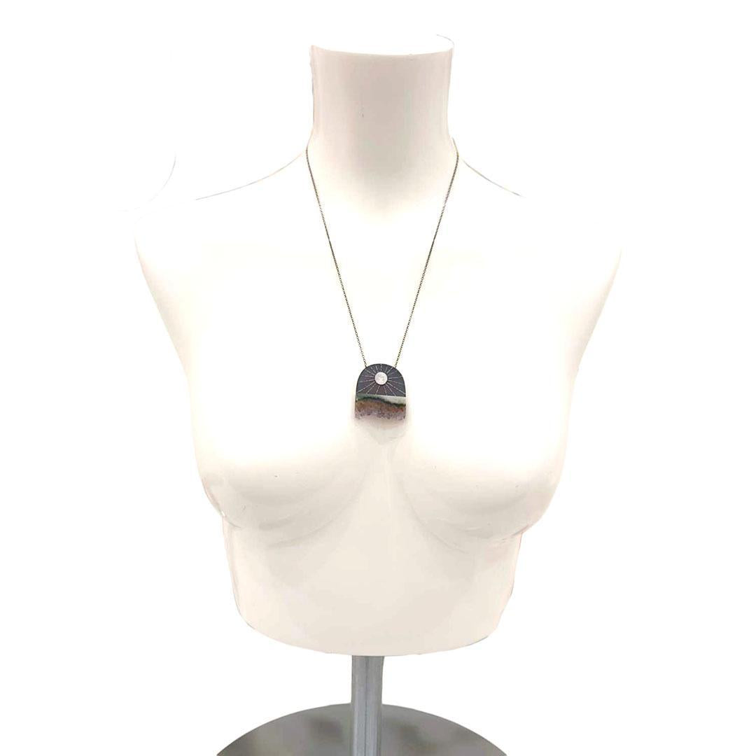 Necklace - Moon Rays Amethyst Jasper Crystal by Fernworks
