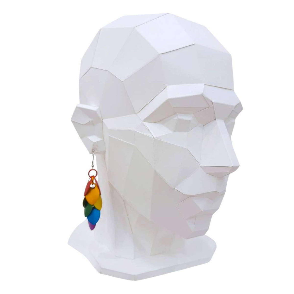 Earrings - Long Feather Cascade (Rainbow) by Rebeca Mojica