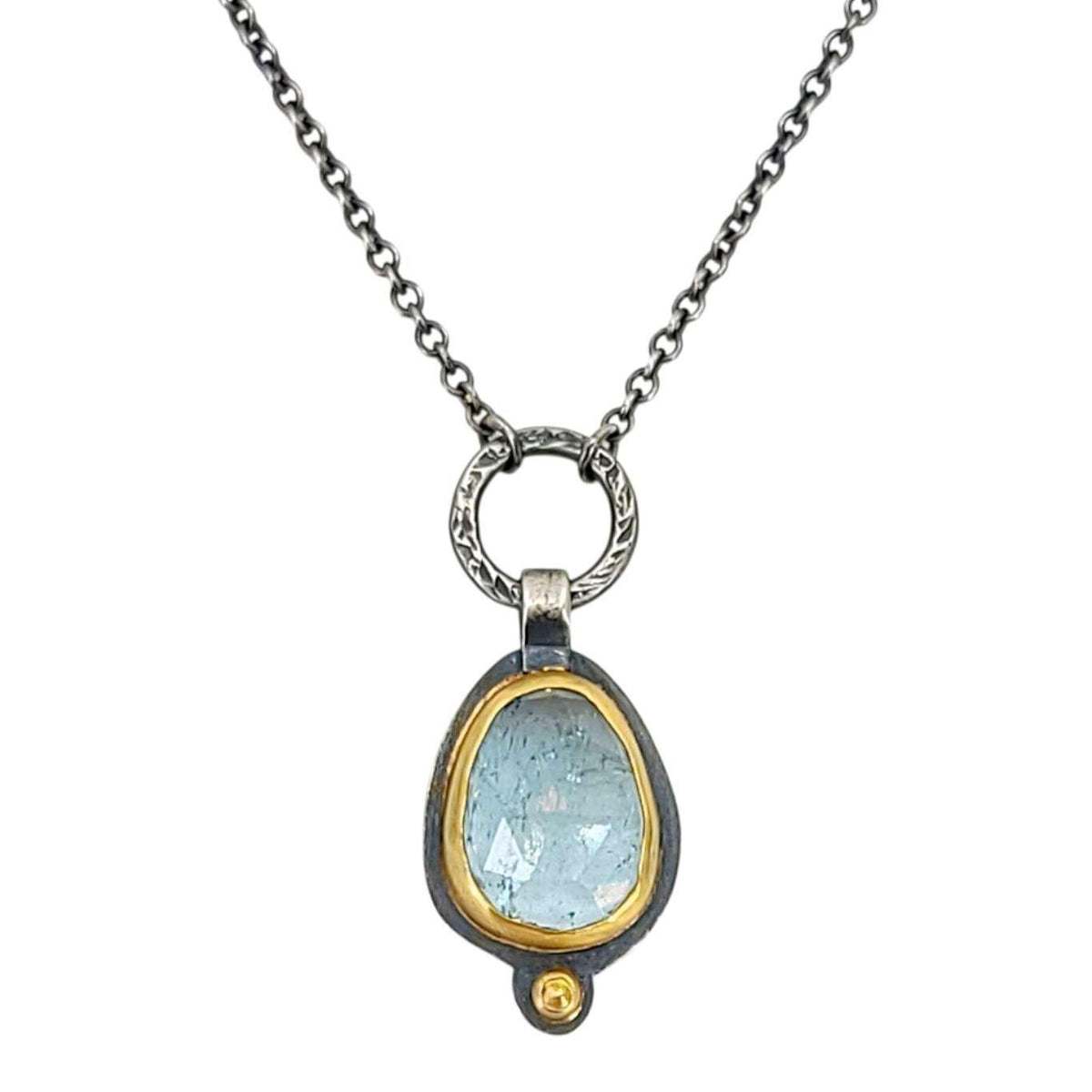 Necklace - OOAK Aquamarine Pendant in Mixed Metals by Allison Kallaway