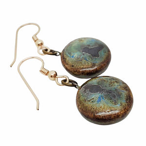 Earrings - Small Circle Drops in Earth by Dandy Jewelry