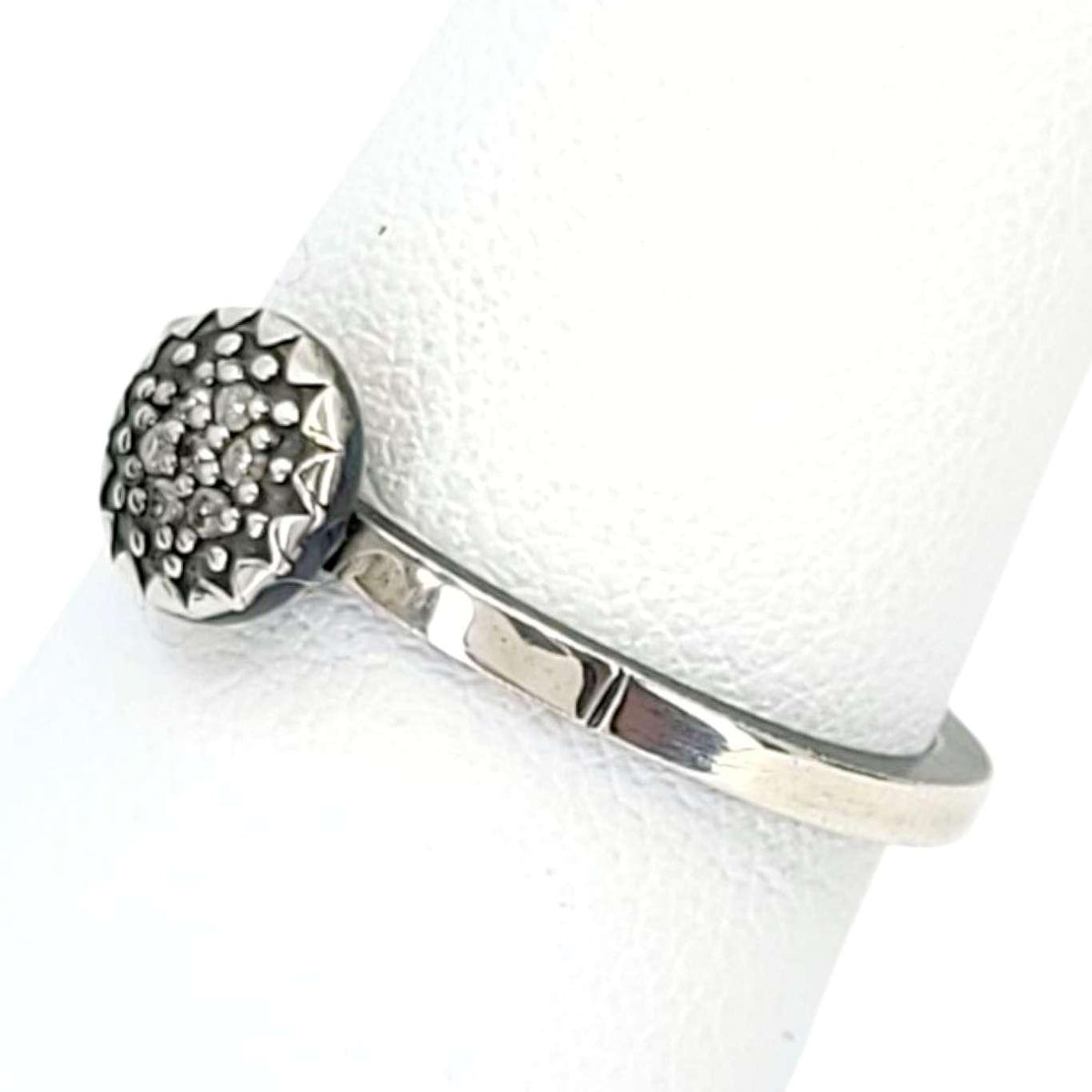 Ring - Size 7.5 - 6mm Pave Diamond Notched Band (Sterling Silver, Diamond) by 314 Studio