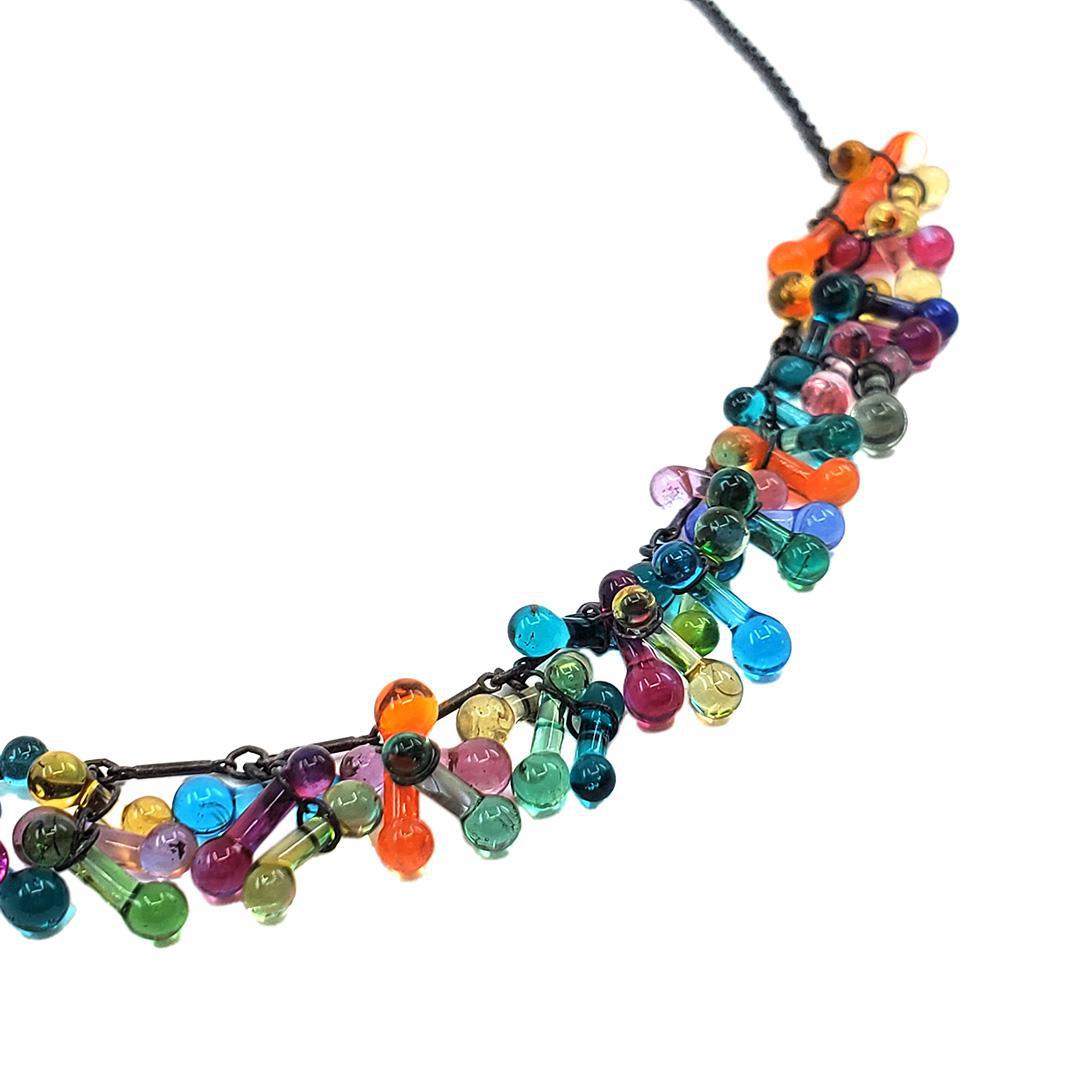 Necklace - Rossetti Cluster in Rainbow by Krista Bermeo Studio