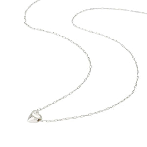 Necklace - Tiny Heart in Sterling Silver with Solitaire Diamond by Michelle Chang