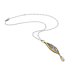 Necklace - Rutilated Quartz Aquamarine 14k 18k Gold by Allison Kallaway