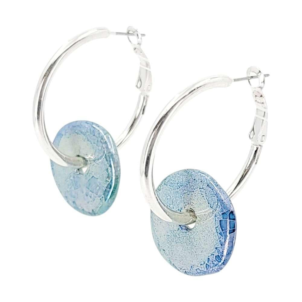 Earrings - Ceramic Ring Hoops (Mosaic) by Diana Kauffman