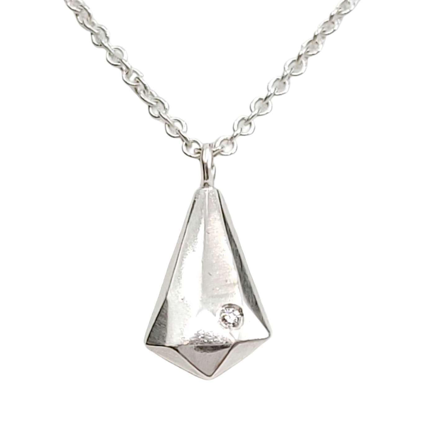 Necklace - Crystal Fragment Pendant in Sterling Silver and Diamond by Corey Egan