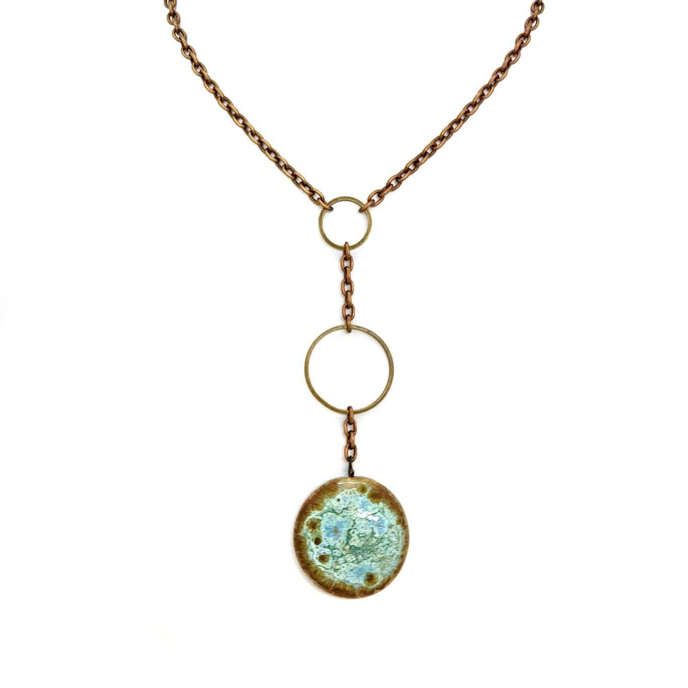 Necklace - Circle Drop in Seafoam by Dandy Jewelry