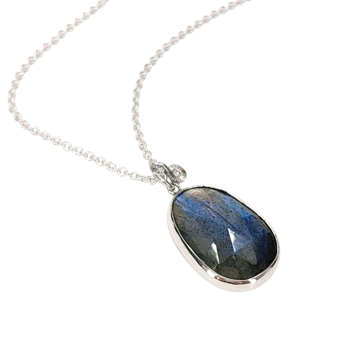 Necklace - Theia (Labradorite, Diamond, Sterling Silver) by Corey Egan
