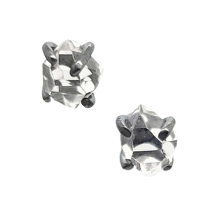 Earrings - Classic 5-6mm Herkimer Studs in Oxidized Sterling Silver by Storica Studio