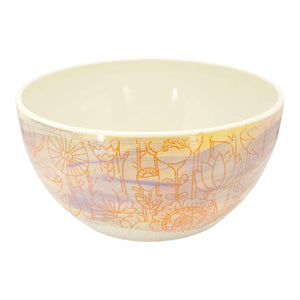 Bowl - Large Stoneware Purple Orange Flowers by Clay It Forward