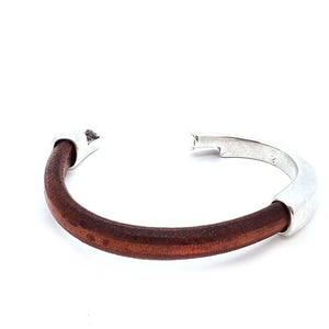Bracelet - Breakaway in Tobacco Leather with Silver or Copper by Diana Kauffman Designs