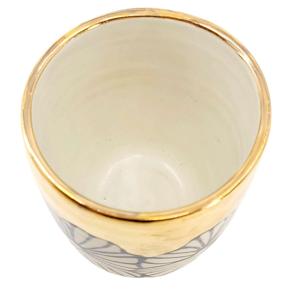 Vessel - Floral Tumbler or Vase with 22k Gold Solid Background (B) by Hsieh Clay SF
