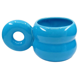 Mug - Blue Small Chubby Donut Mug by MUD WITCH