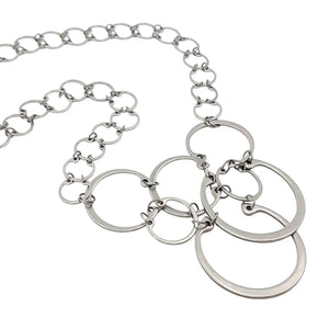 Necklace - Clustered Circles (Stainless Steel and Titanium) by Wraptillion