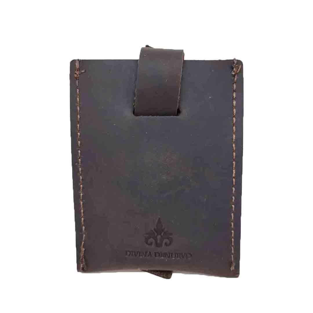 Wallet - Chocolate - Key Pop-Up Leather Wallet by Divina Denuevo