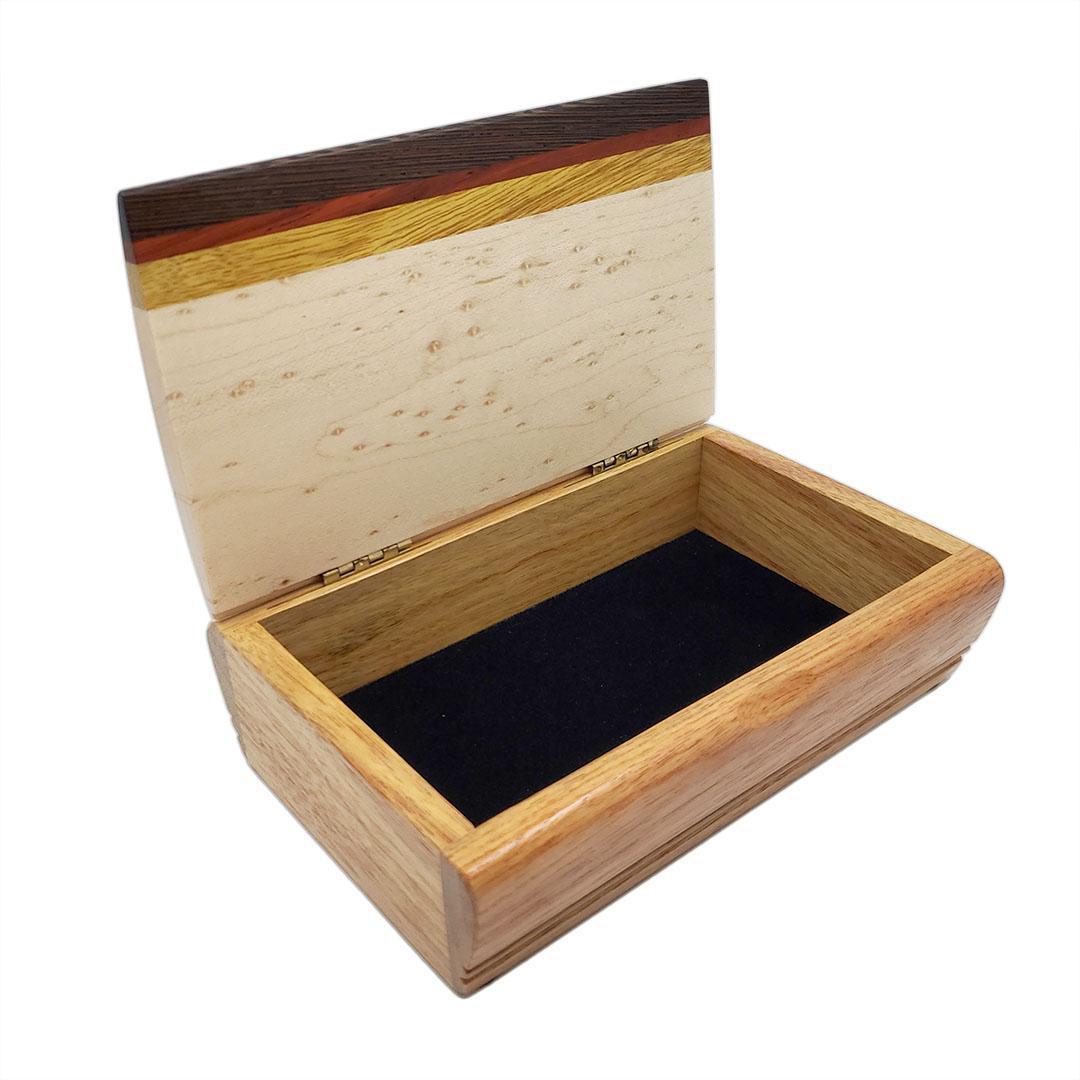 Jewelry Box - Small Treasure Box in Birdseye Maple and Canary Wood by Mikutowski Woodworking