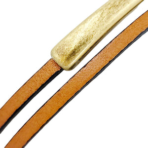 Bracelet - 7in - Skinny Breakaway in Whiskey Leather with Silver or Brass by Diana Kauffman Designs