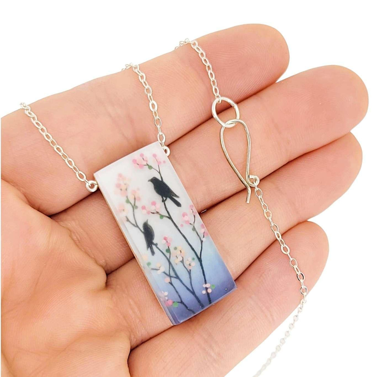 Necklace - Cherry Blossoms Tall (Sterling Silver) by Fernworks